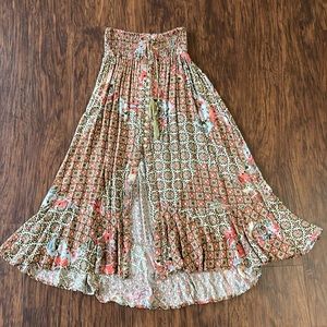 Christian Soriano Smocked Printed Skirt